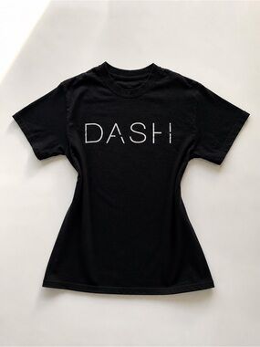 Ash Black Tee with White DASH Logo